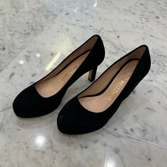 Stuart Weitzman Black Suede Heels | Size 6.5 - Picture 3 of 6